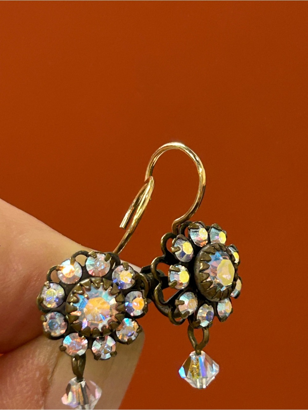 Liz Palacios Aurora Crystal Dangle Hoop Earrings - Iridescent